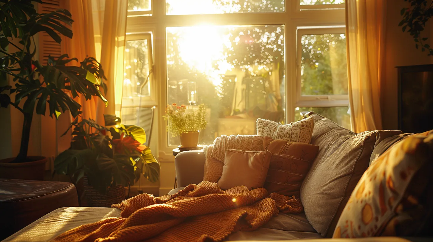 a cozy, sunlit living room showcasing plush furnishings and energy-efficient insulation, emphasizing warmth and comfort in a home designed for optimal efficiency. a cozy, sunlit living room showcasing plush furnishings and energy-efficient insulation, emphasizing warmth and comfort in a home designed for optimal efficiency.