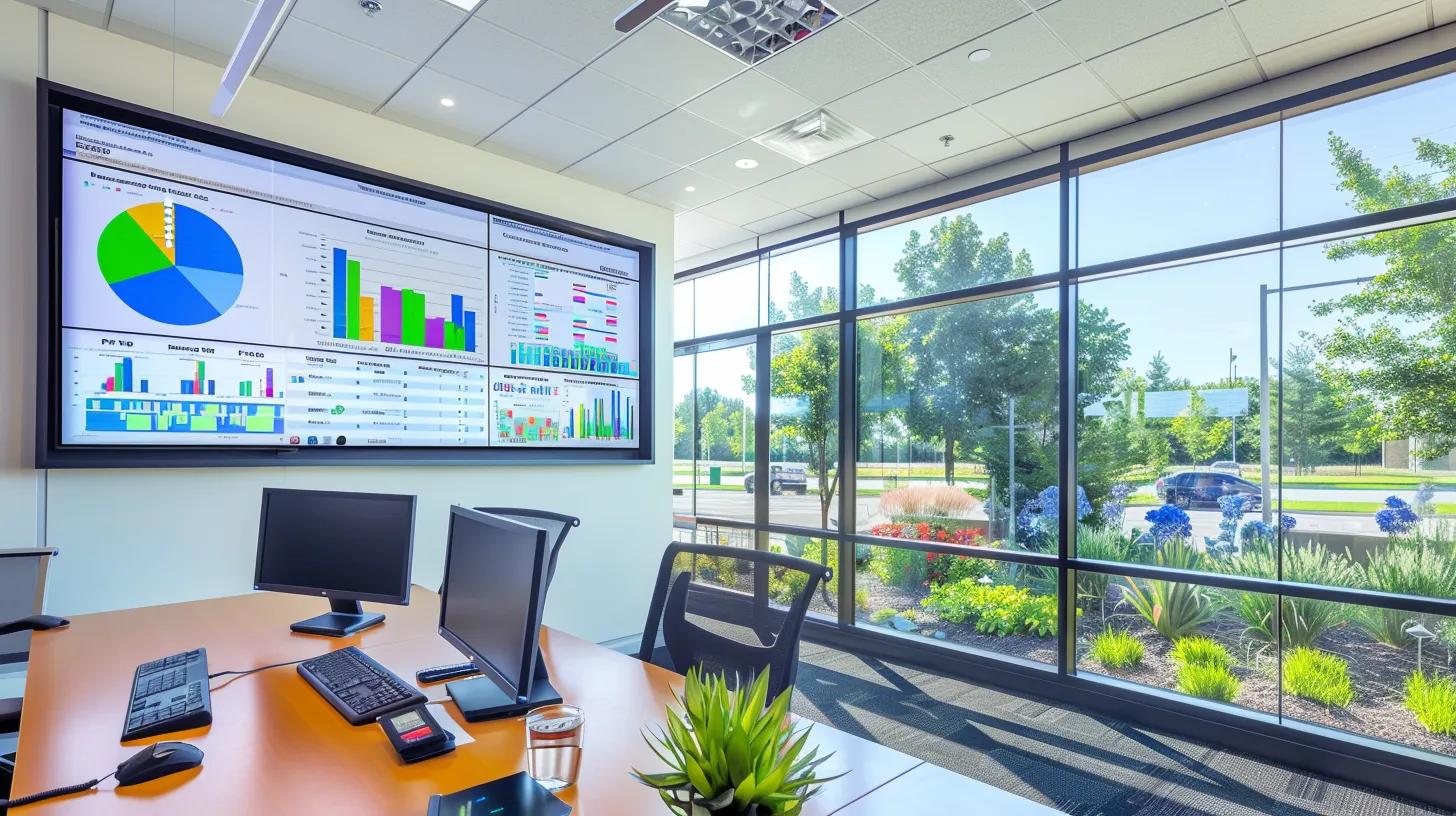 a dynamic office setting displays a sleek digital dashboard showcasing a detailed summary of hvac service offerings across new jersey towns, with vibrant color-coded metrics highlighting response times and service specialties. a dynamic office setting displays a sleek digital dashboard showcasing a detailed summary of hvac service offerings across new jersey towns, with vibrant color-coded metrics highlighting response times and service specialties.