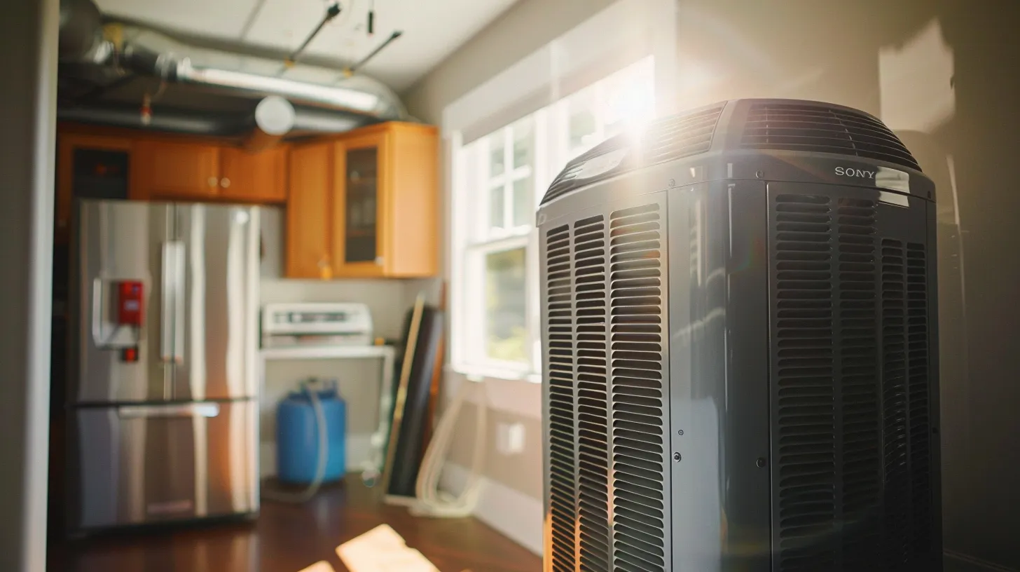 a modern, energy-efficient hvac installation in a well-lit new jersey home, showcasing sleek equipment and organized components that emphasize affordability and comfort in climate control.