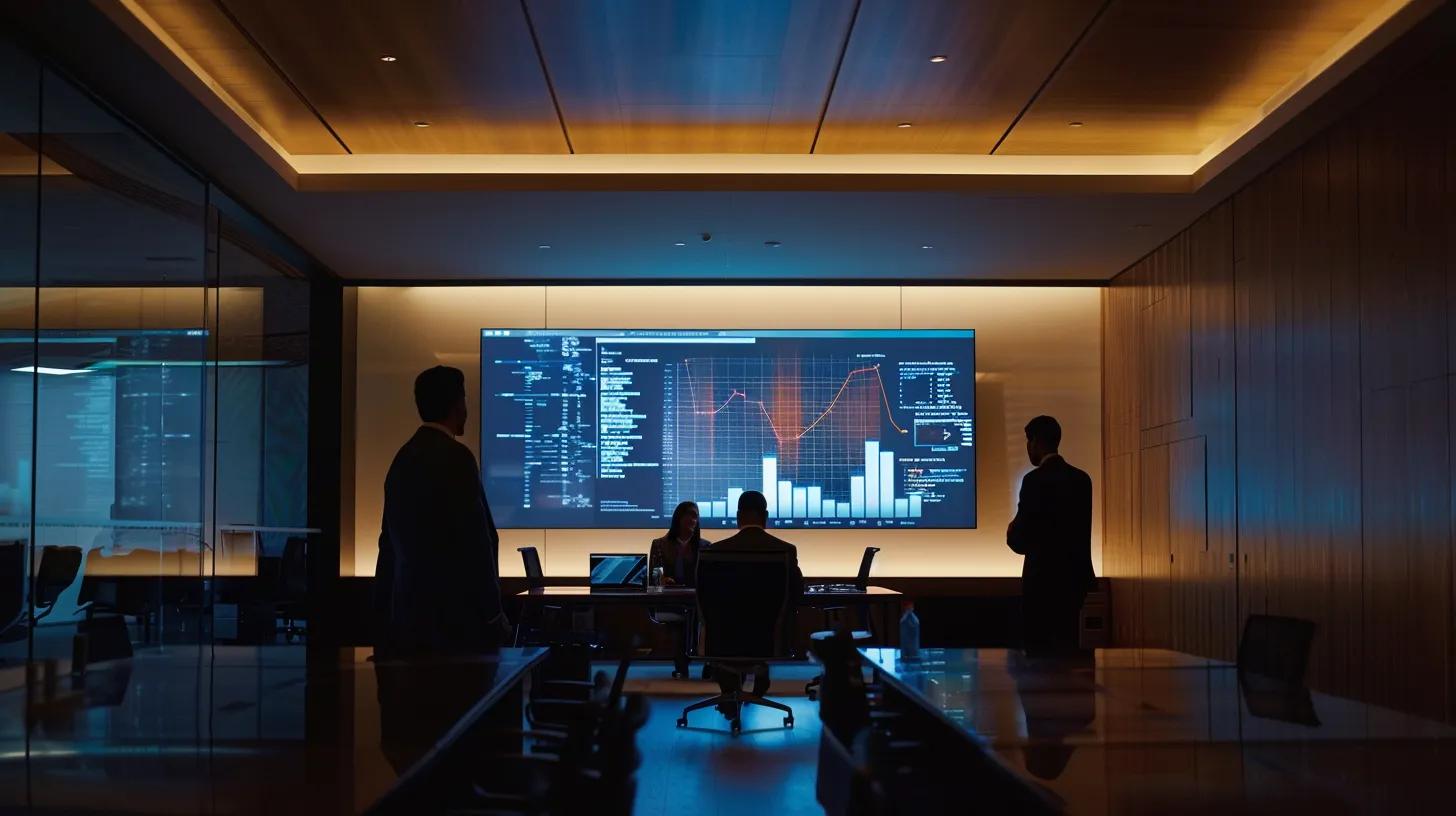 a modern office meeting room showcases a diverse team of professionals reviewing clear data visuals on a sleek presentation screen, illustrating the impactful service outcomes achieved for clients through energy optimization and efficient maintenance solutions. a modern office meeting room showcases a diverse team of professionals reviewing clear data visuals on a sleek presentation screen, illustrating the impactful service outcomes achieved for clients through energy optimization and efficient maintenance solutions.