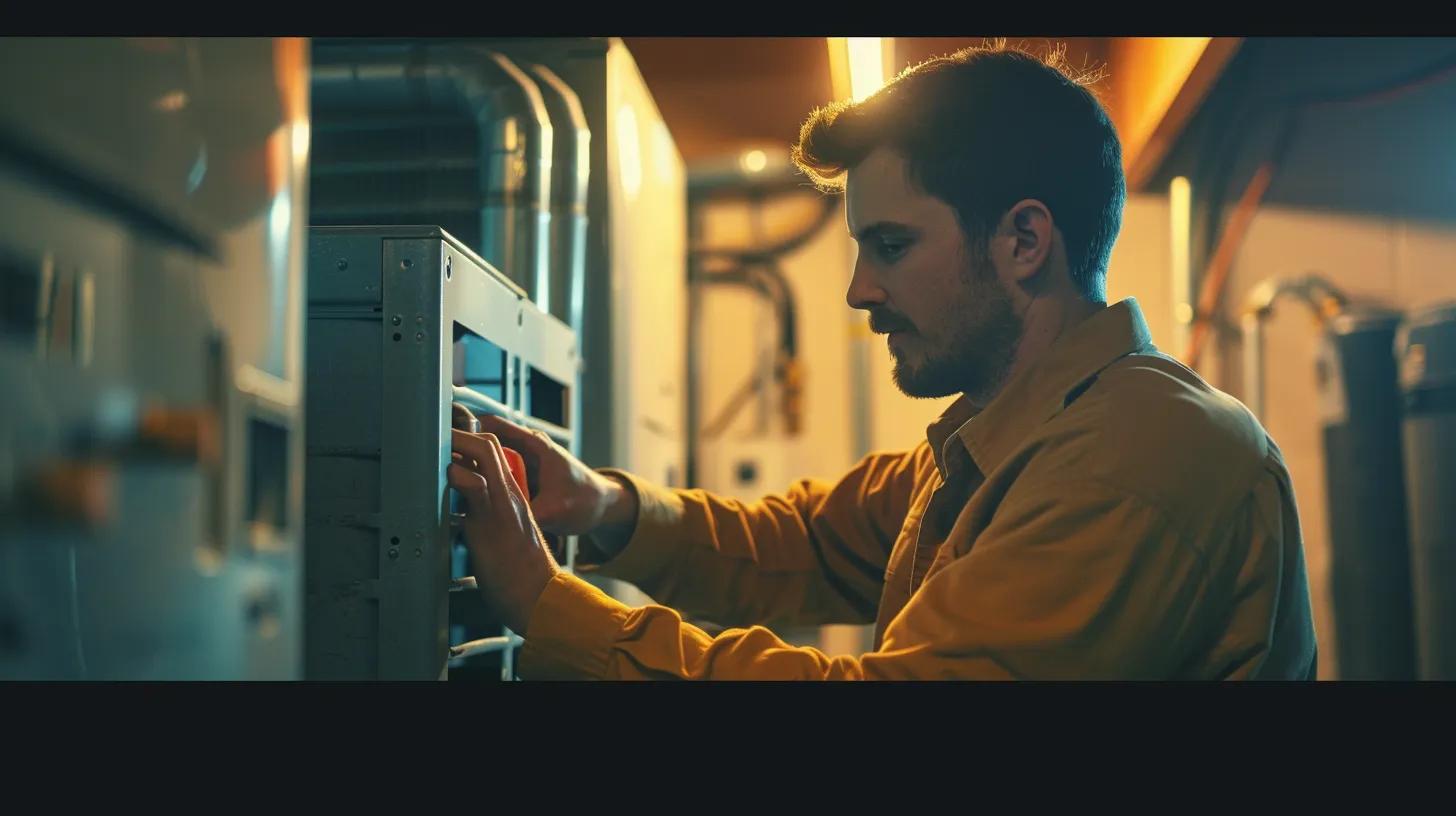a professional hvac technician meticulously inspects a modern residential furnace in a sleek, well-lit utility room, showcasing advanced equipment and a clean, organized environment that emphasizes trust and expertise in home comfort solutions. a professional hvac technician meticulously inspects a modern residential furnace in a sleek, well-lit utility room, showcasing advanced equipment and a clean, organized environment that emphasizes trust and expertise in home comfort solutions.