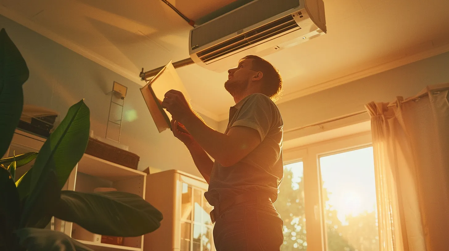 a skilled technician inspects an hvac system in a bright, well-lit new jersey home, showcasing the importance of regular maintenance for optimal system performance and longevity.