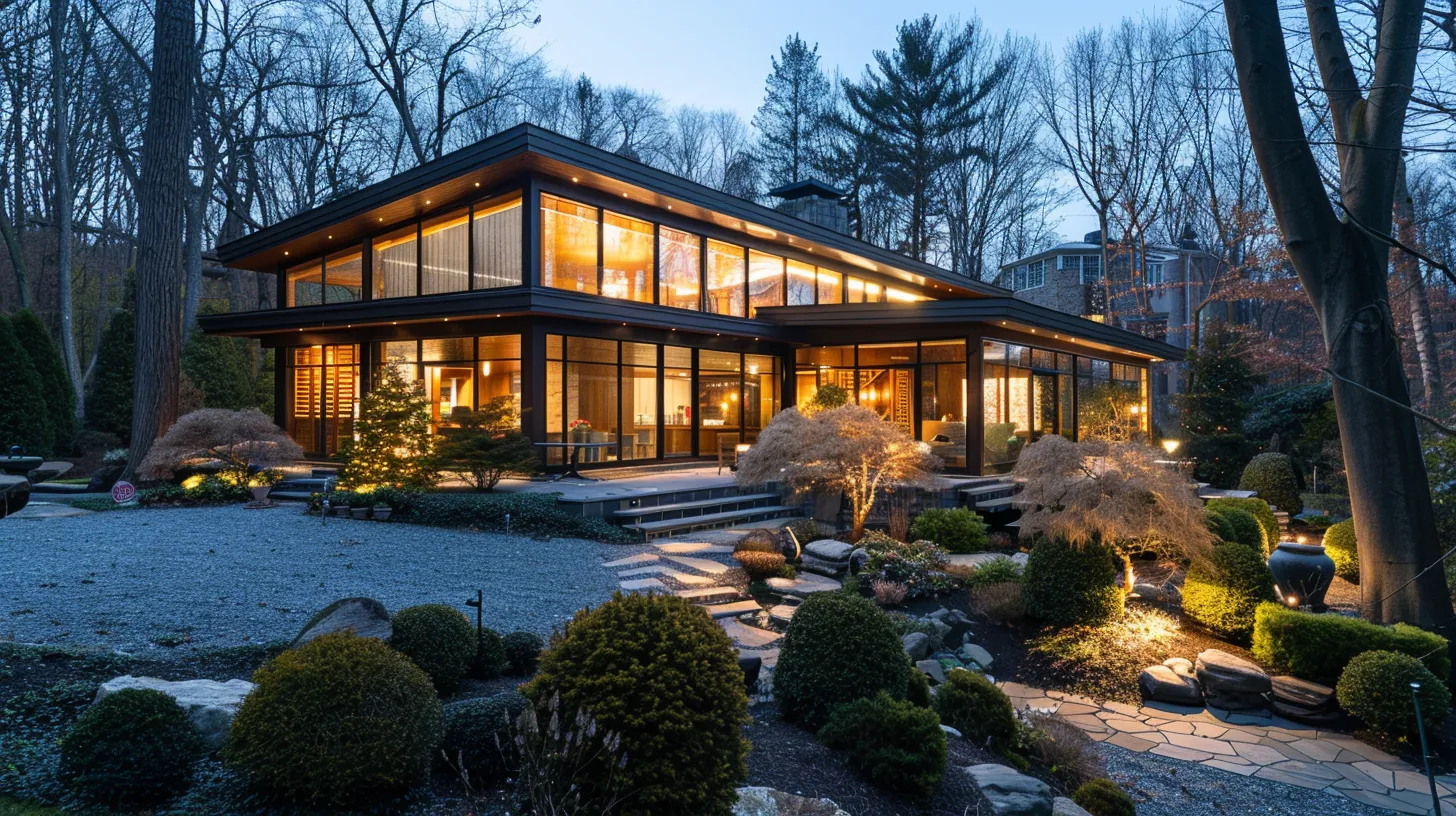 a sleek, modern heat pump stands prominently against a backdrop of a well-maintained new jersey home, illuminated by soft afternoon sunlight, highlighting its energy-efficient design and integrating seamlessly into the residential landscape.