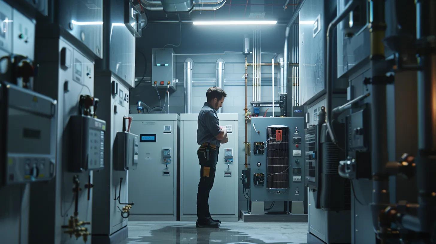 an hvac technician performs a thorough system inspection in a modern, well-lit utility room, surrounded by advanced equipment and a detailed maintenance checklist, emphasizing the importance of preventive maintenance for optimal performance and longevity. an hvac technician performs a thorough system inspection in a modern, well-lit utility room, surrounded by advanced equipment and a detailed maintenance checklist, emphasizing the importance of preventive maintenance for optimal performance and longevity.