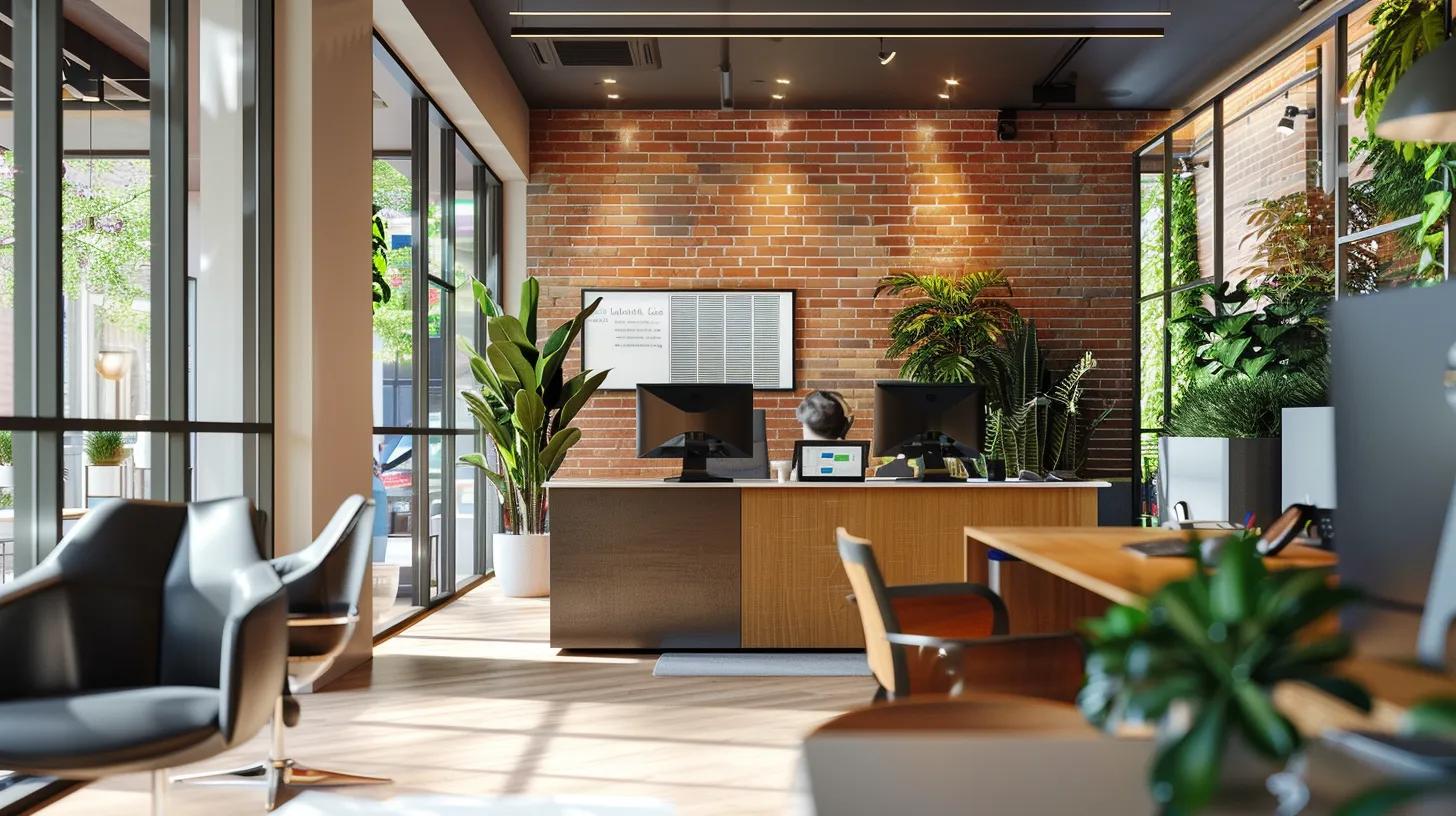 a modern, bustling office environment featuring a vibrant reception area where a professional customer service representative is engaged in a phone conversation, with visibly efficient scheduling software displayed on a sleek computer monitor, conveying a sense of prompt and reliable hvac service for residents of metuchen, nj. a modern, bustling office environment featuring a vibrant reception area where a professional customer service representative is engaged in a phone conversation, with visibly efficient scheduling software displayed on a sleek computer monitor, conveying a sense of prompt and reliable hvac service for residents of metuchen, nj.