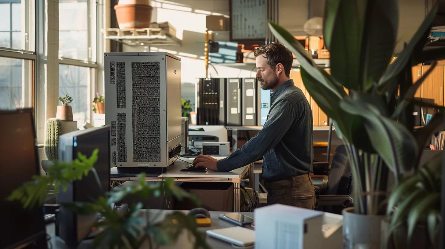 a focused, well-lit office setting showcases a certified hvac technician inspecting a modern heating unit, emphasizing professionalism and adherence to industry standards. a focused, well-lit office setting showcases a certified hvac technician inspecting a modern heating unit, emphasizing professionalism and adherence to industry standards.