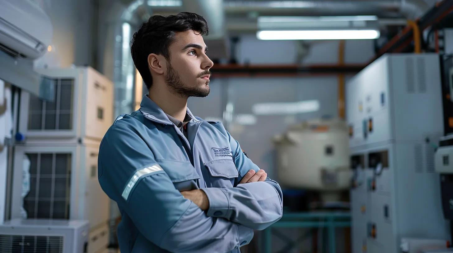 a professional hvac technician, clad in a clean uniform, inspects state-of-the-art equipment in a modern office setting, surrounded by charts displaying customer satisfaction ratings and service guarantees, highlighting expertise and commitment to quality in monroe, nj, and metuchen. a professional hvac technician, clad in a clean uniform, inspects state-of-the-art equipment in a modern office setting, surrounded by charts displaying customer satisfaction ratings and service guarantees, highlighting expertise and commitment to quality in monroe, nj, and metuchen.